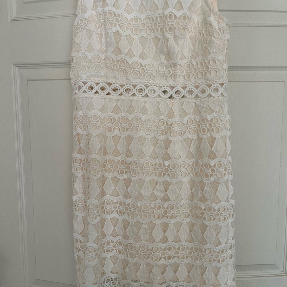 Lulus Kenna Ivory Lace Dress